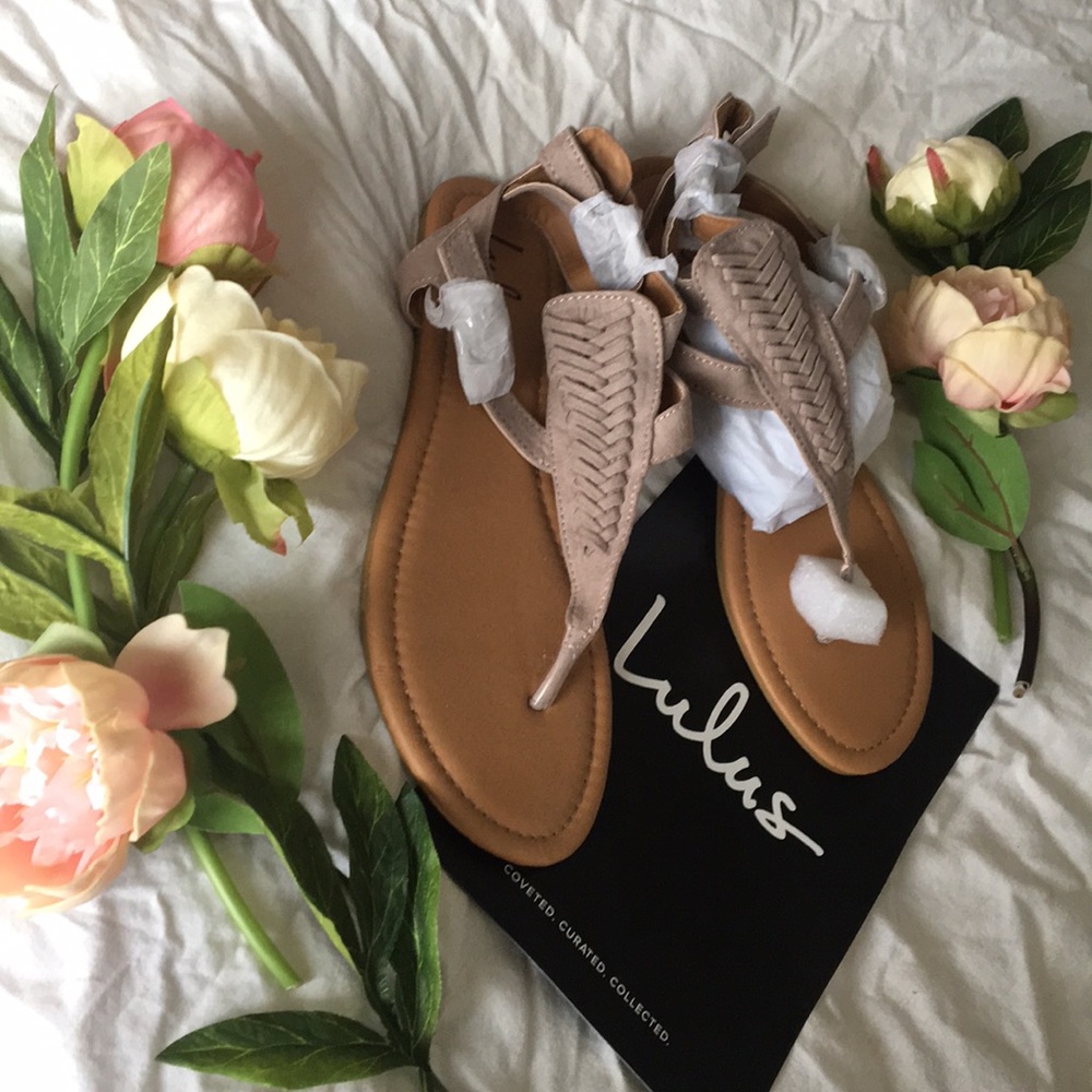 Taupe LuLus sandals perfect for Valentine’s Day